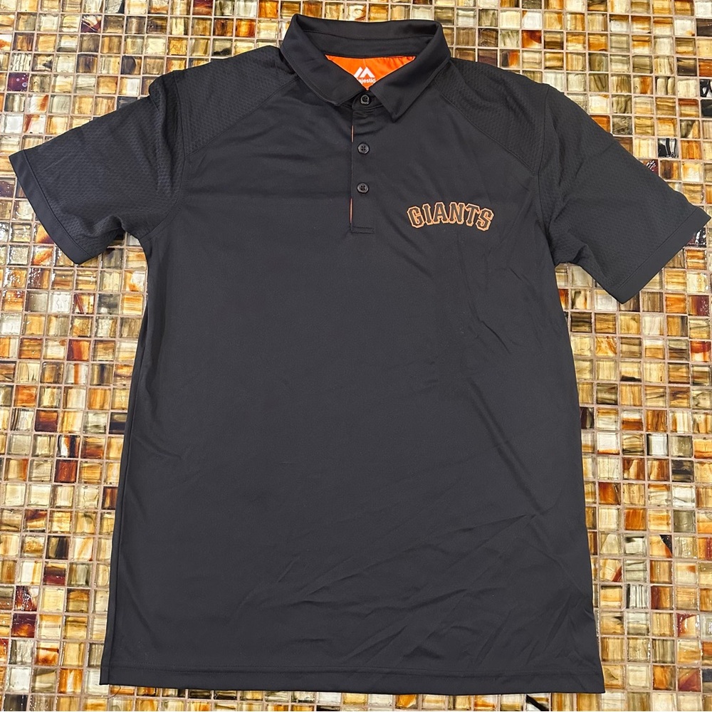 SAN FRANCISCO GIANTS Majestic Men’s Short Sleeve Polo~Black~Medium~NWOT
